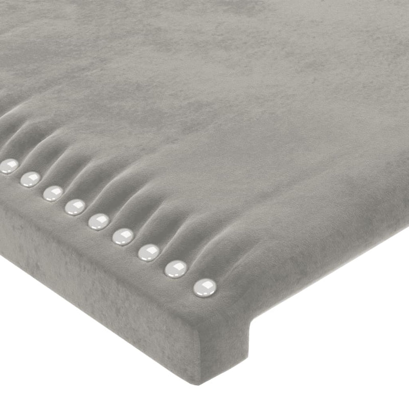 vidaXL világosszürke bársony fejtámla szárnyakkal 93x23x78/88 cm