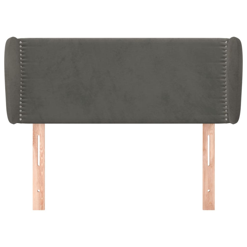 vidaXL sötétszürke bársony fejtámla szárnyakkal 93x23x78/88 cm
