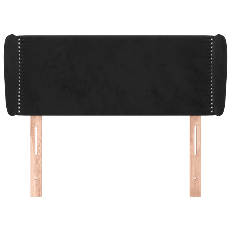 vidaXL fekete bársony fejtámla szárnyakkal 93x23x78/88 cm