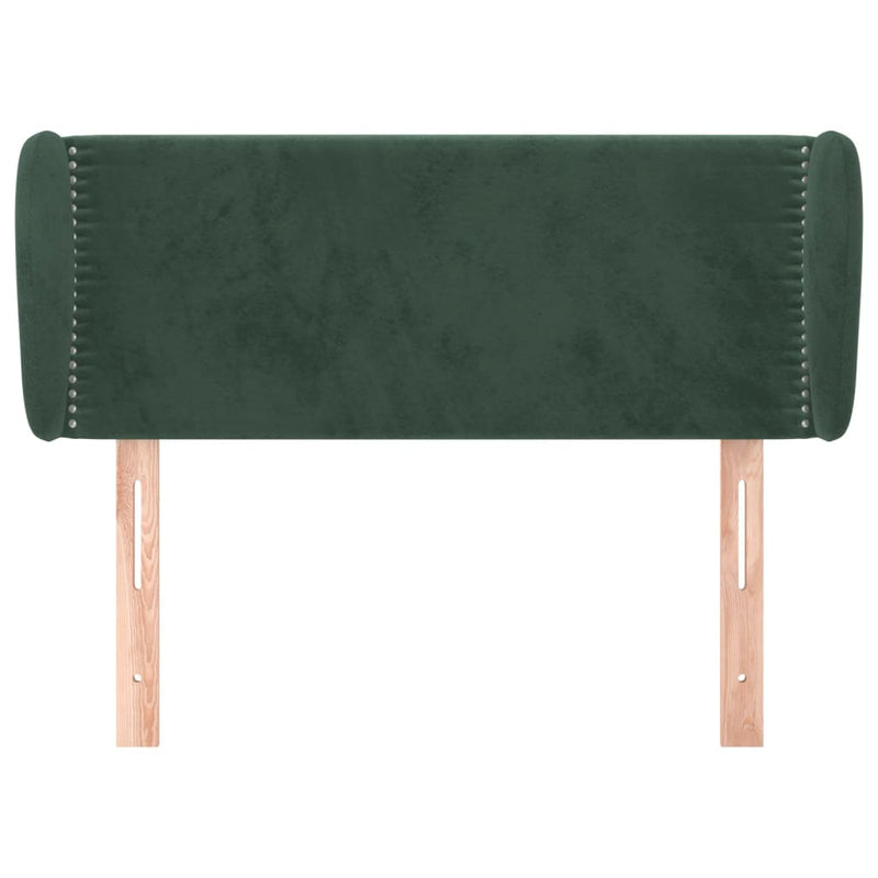 vidaXL sötétzöld bársony fejtámla szárnyakkal 93x23x78/88 cm