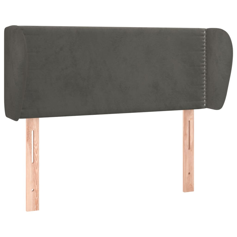 vidaXL sötétszürke bársony fejtámla szárnyakkal 103x23x78/88 cm