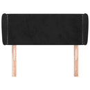 vidaXL fekete bársony fejtámla szárnyakkal 103x23x78/88 cm