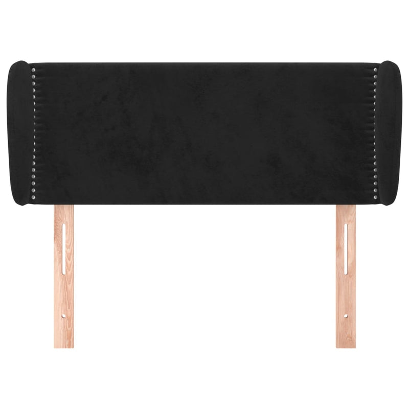 vidaXL fekete bársony fejtámla szárnyakkal 103x23x78/88 cm
