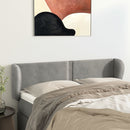 vidaXL világosszürke bársony fejtámla szárnyakkal 147x23x78/88 cm