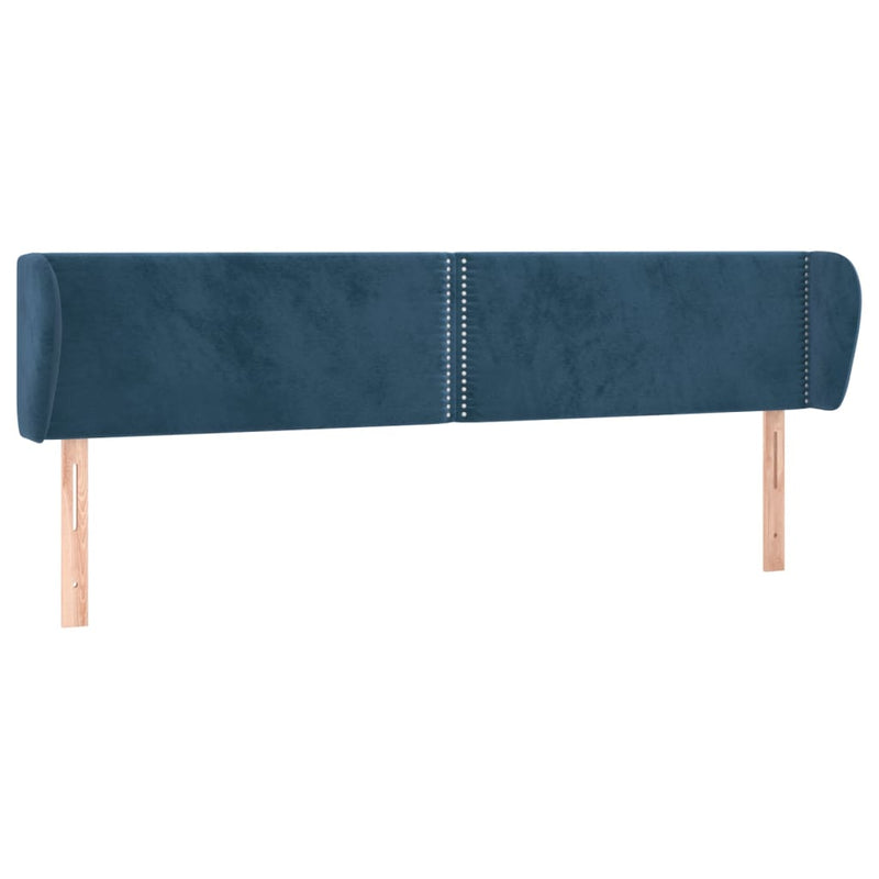 vidaXL sötétkék bársony fejtámla 163x23x78/88 cm