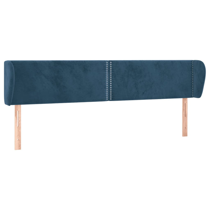vidaXL sötétkék bársony fejtámla 183x23x78/88 cm