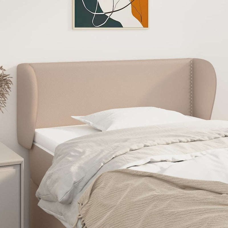 vidaXL cappuccino műbőr szárnyas fejtámla 83x23x78/88 cm