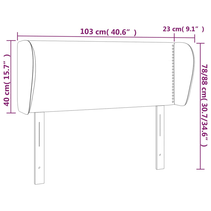 vidaXL fekete műbőr szárnyas fejtámla 103x23x78/88 cm