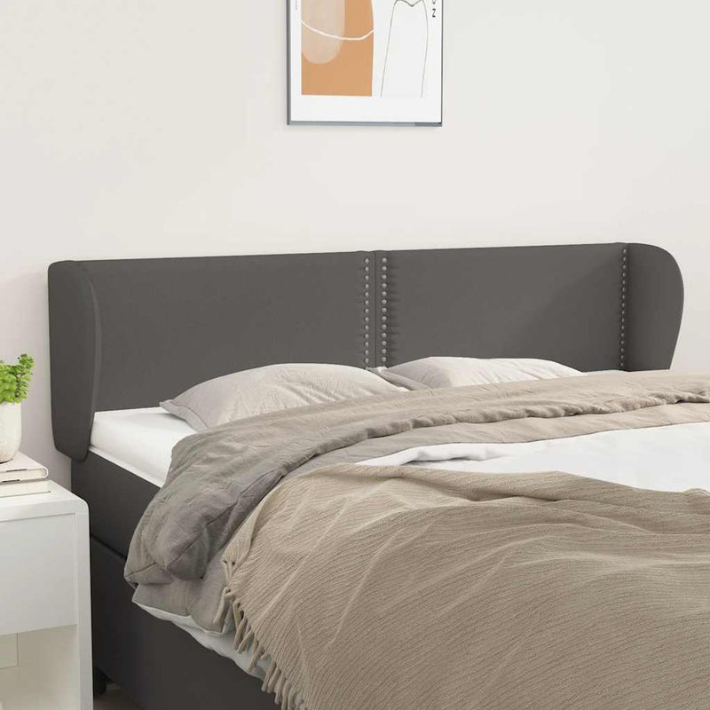 vidaXL szürke műbőr szárnyas fejtámla 147x23x78/88 cm
