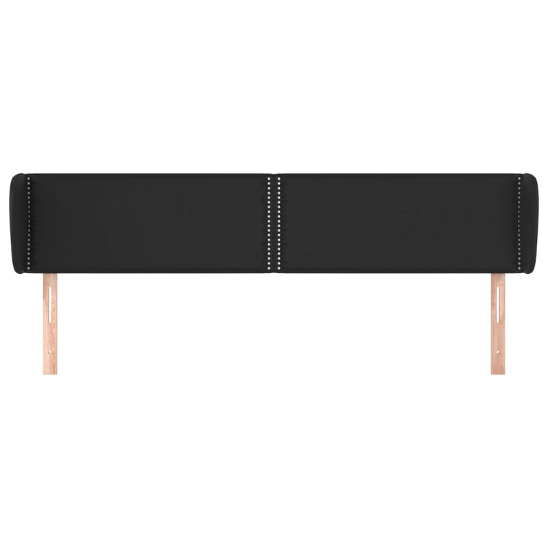 vidaXL fekete műbőr szárnyas fejtámla 203x23x78/88 cm