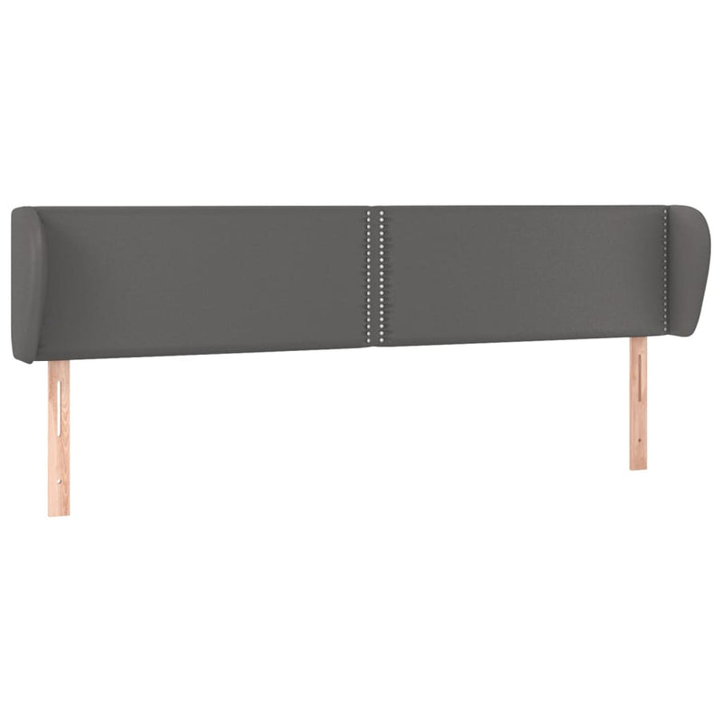 vidaXL szürke műbőr szárnyas fejtámla 203x23x78/88 cm