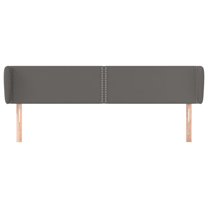 vidaXL szürke műbőr szárnyas fejtámla 203x23x78/88 cm