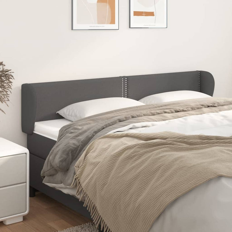 vidaXL szürke műbőr szárnyas fejtámla 203x23x78/88 cm