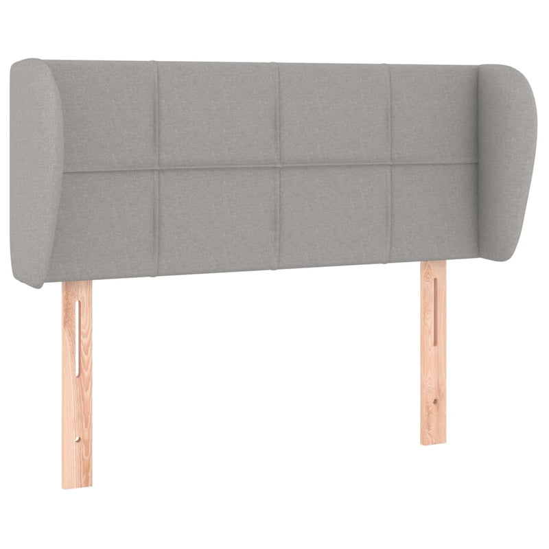 vidaXL világosszürke szövet fejtámla szárnyakkal 93x23x78/88 cm