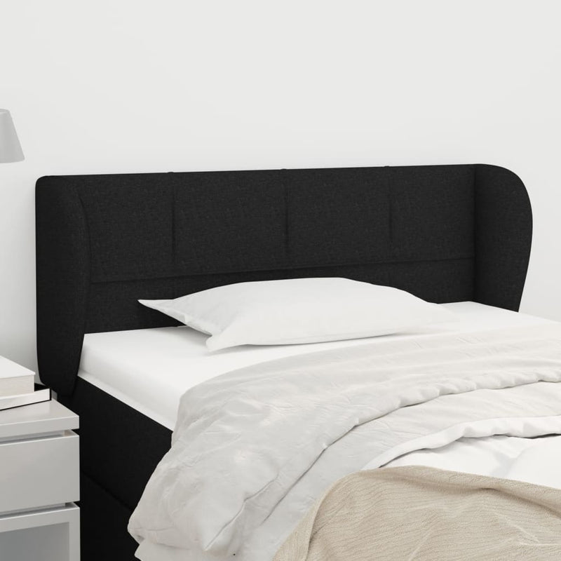 vidaXL fekete szövet fejtámla szárnyakkal 103x23x78/88 cm