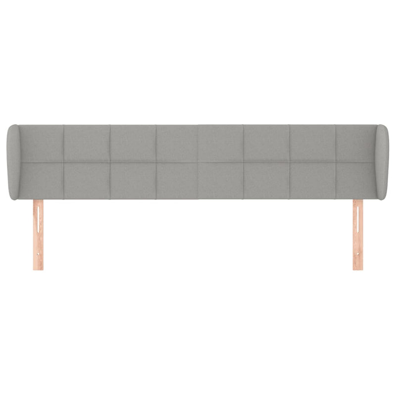 vidaXL világosszürke szövet fejtámla szárnyakkal 183x23x78/88 cm