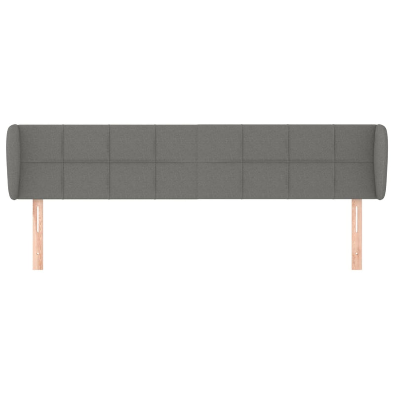 vidaXL sötétszürke szövet fejtámla szárnyakkal 183x23x78/88 cm