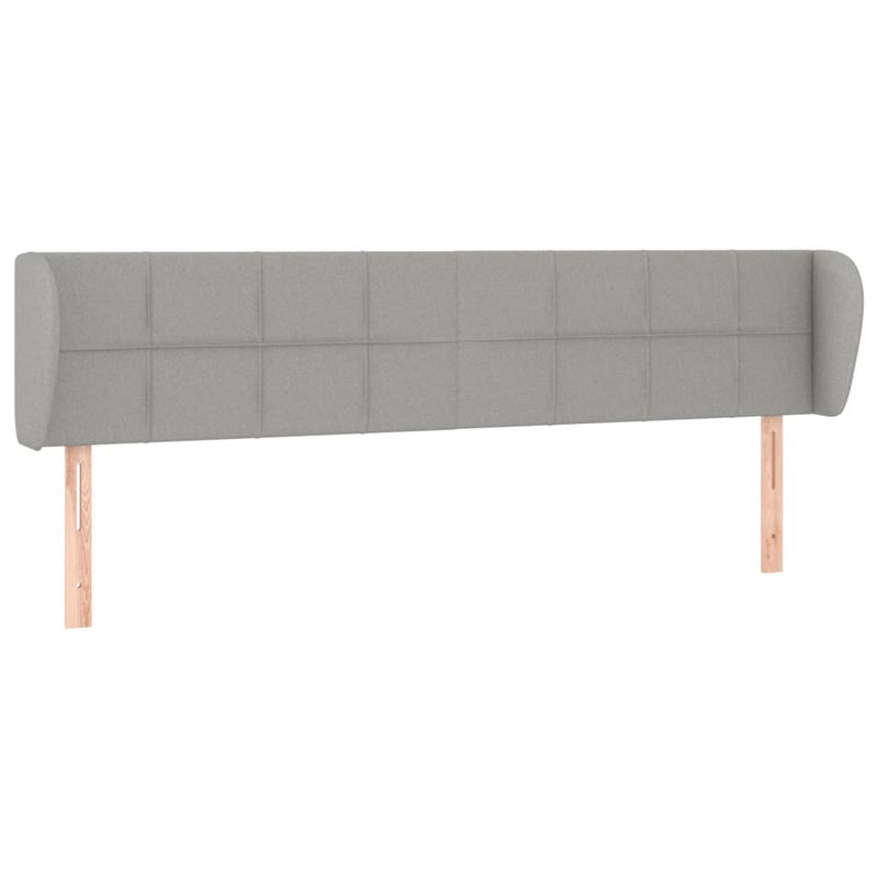 vidaXL világosszürke szövet fejtámla szárnyakkal 203x23x78/88 cm