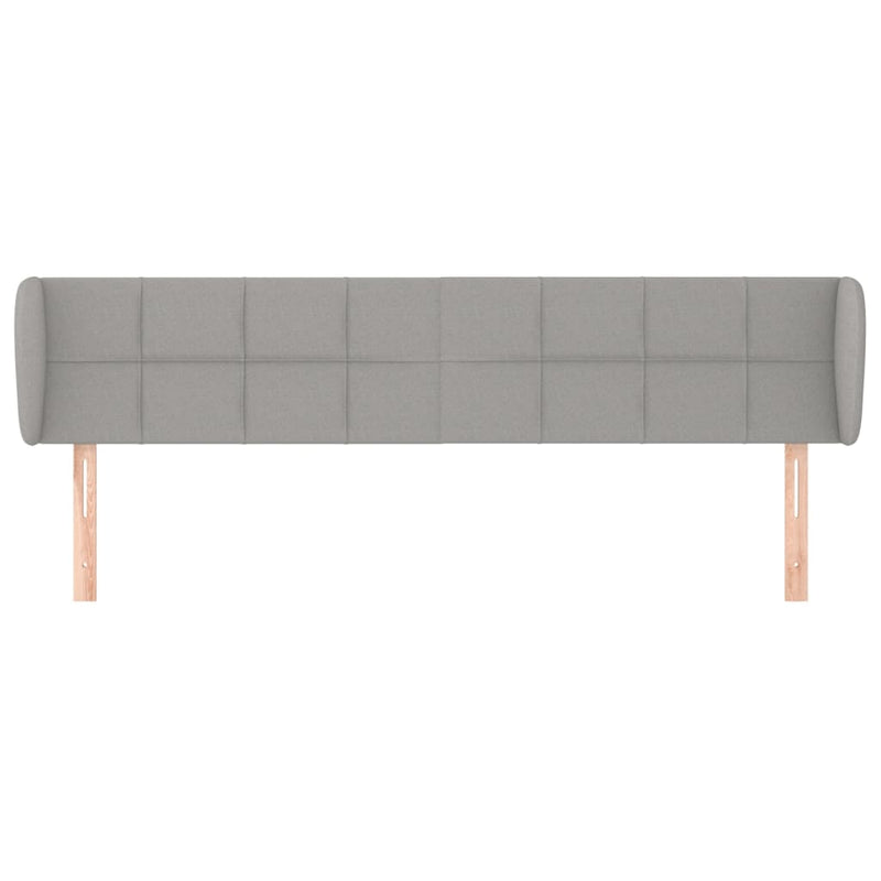 vidaXL világosszürke szövet fejtámla szárnyakkal 203x23x78/88 cm