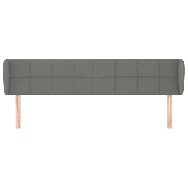 vidaXL sötétszürke szövet fejtámla szárnyakkal 203x23x78/88 cm