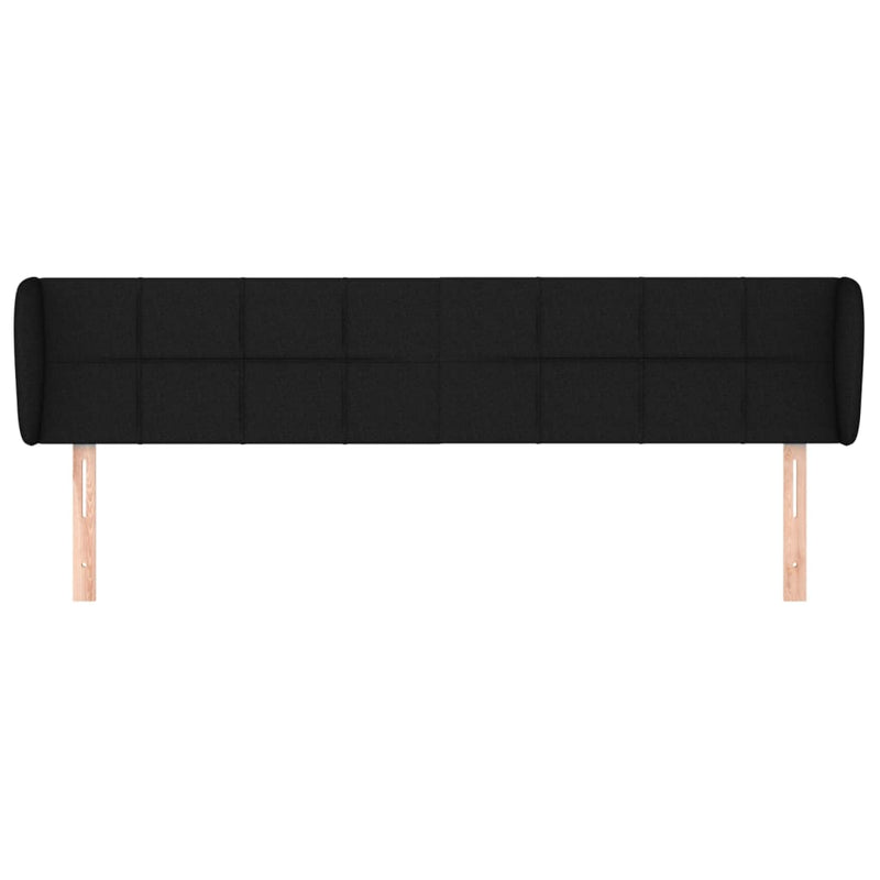 vidaXL fekete szövet fejtámla szárnyakkal 203x23x78/88 cm