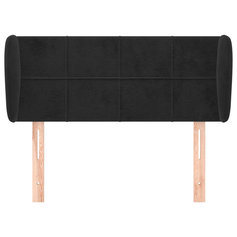 vidaXL fekete bársony fejtámla szárnyakkal 83x23x78/88 cm