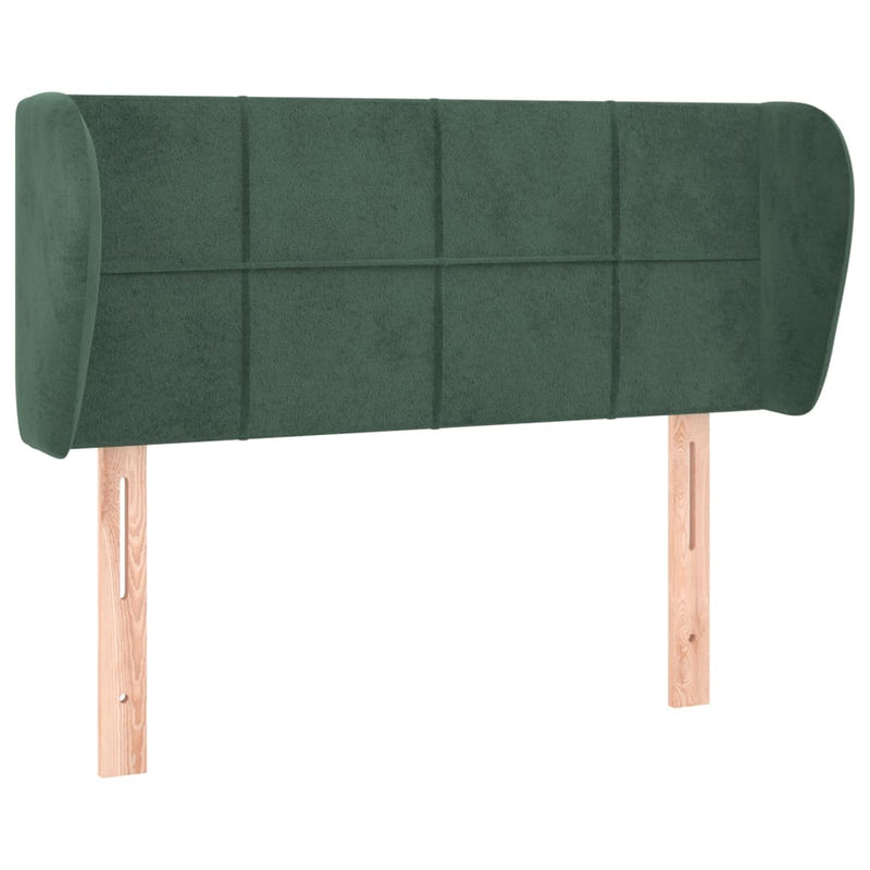 vidaXL sötétzöld bársony fejtámla szárnyakkal 83x23x78/88 cm