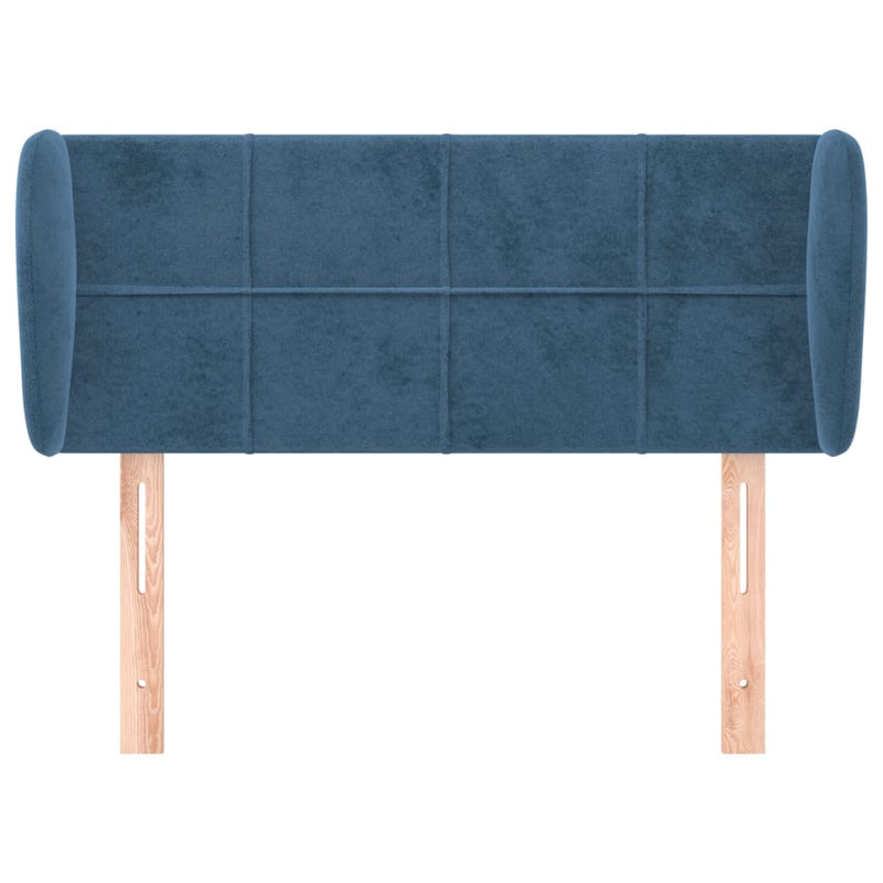 vidaXL sötétkék bársony fejtámla szárnyakkal 83x23x78/88 cm