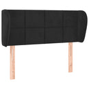 vidaXL fekete bársony fejtámla szárnyakkal 93x23x78/88 cm