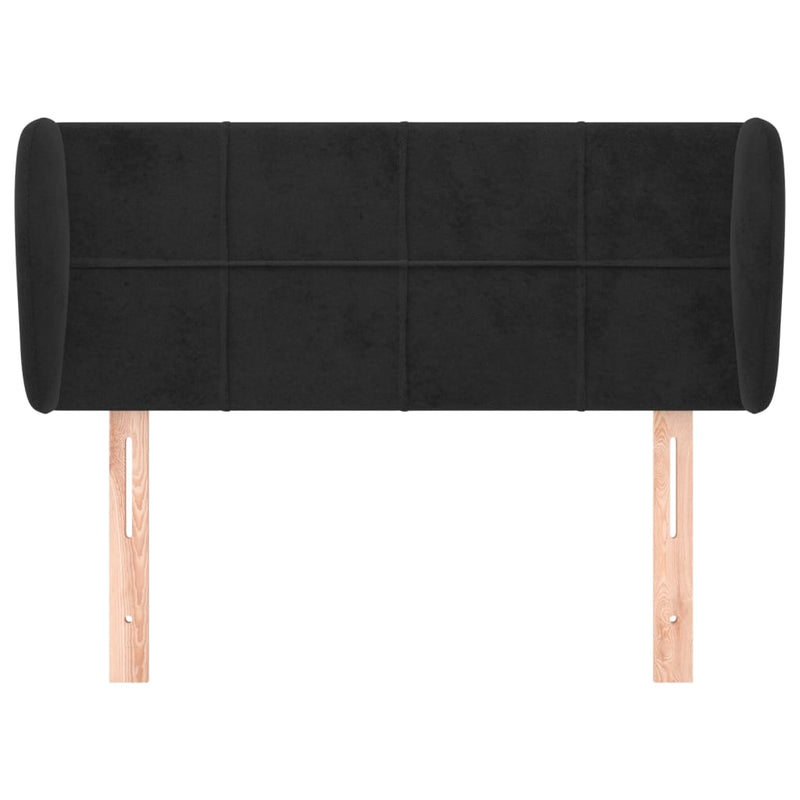 vidaXL fekete bársony fejtámla szárnyakkal 93x23x78/88 cm