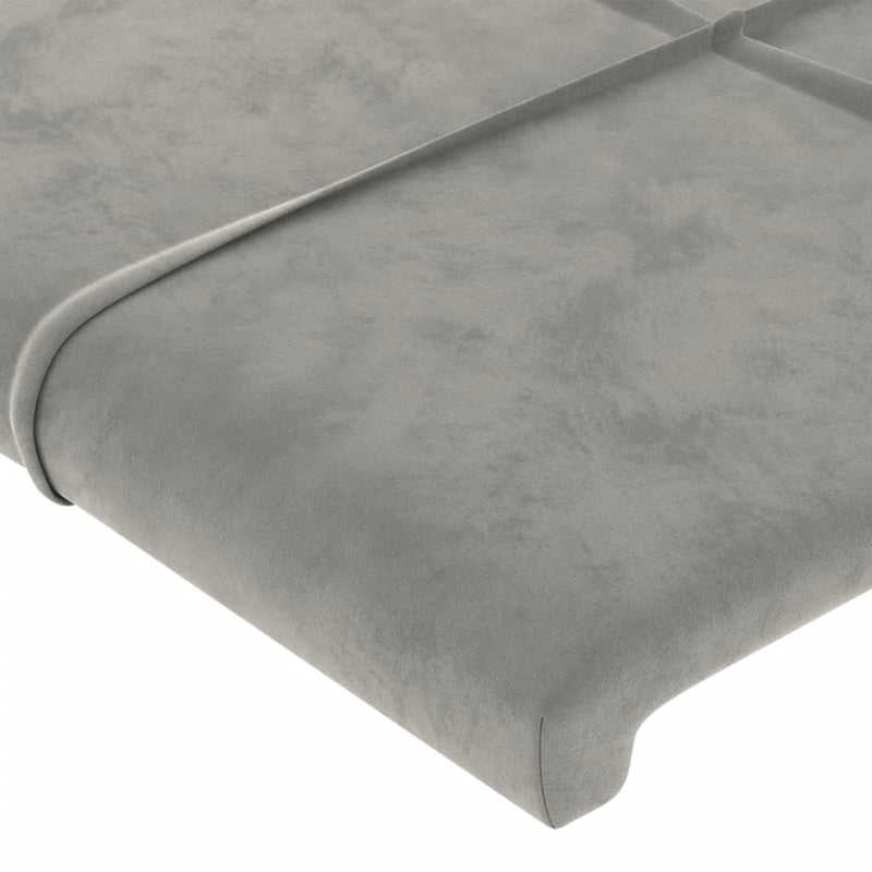 vidaXL világosszürke bársony fejtámla szárnyakkal 103x23x78/88 cm