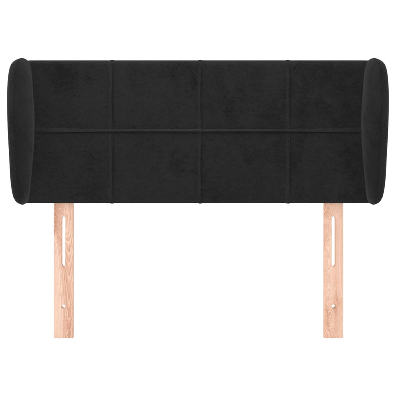 vidaXL fekete bársony fejtámla szárnyakkal 103x23x78/88 cm