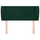 vidaXL sötétzöld bársony fejtámla szárnyakkal 103x23x78/88 cm