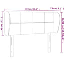 vidaXL sötétkék bársony fejtámla 103x23x78/88 cm