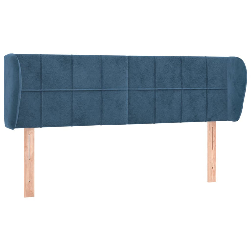 vidaXL sötétkék bársony fejtámla 147x23x78/88 cm