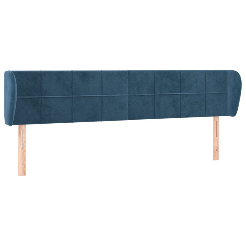 vidaXL sötétkék bársony fejtámla 163x23x78/88 cm