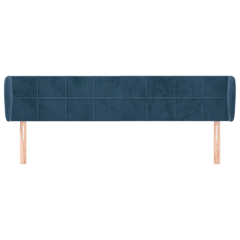 vidaXL sötétkék bársony fejtámla 163x23x78/88 cm