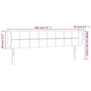 vidaXL fekete bársony fejtámla szárnyakkal 183x23x78/88 cm