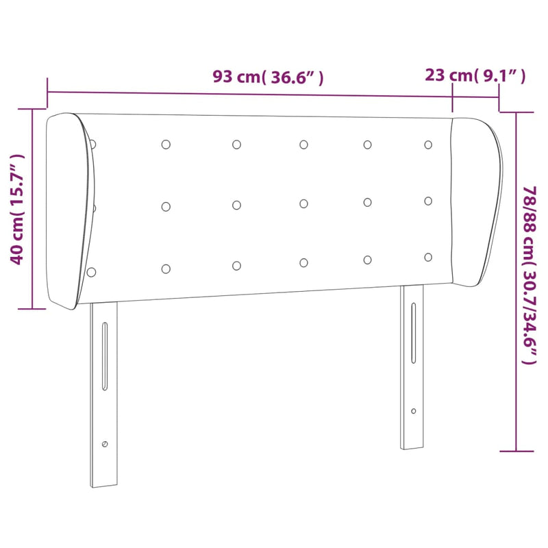 vidaXL fehér műbőr szárnyas fejtámla 93x23x78/88 cm