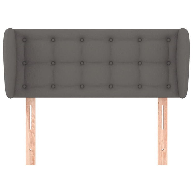 vidaXL szürke műbőr szárnyas fejtámla szárnyakkal 93x23x78/88 cm