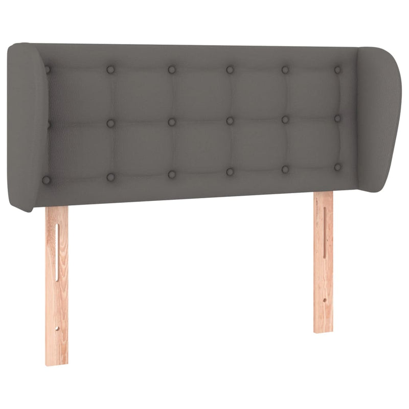 vidaXL szürke műbőr szárnyas fejtámla szárnyakkal 103x23x78/88 cm
