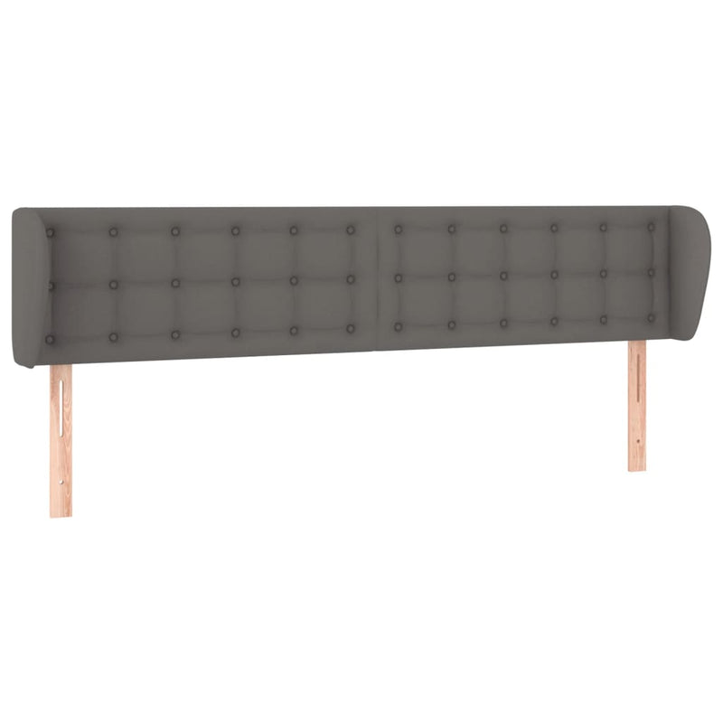vidaXL szürke műbőr szárnyas fejtámla szárnyakkal 183x23x78/88 cm
