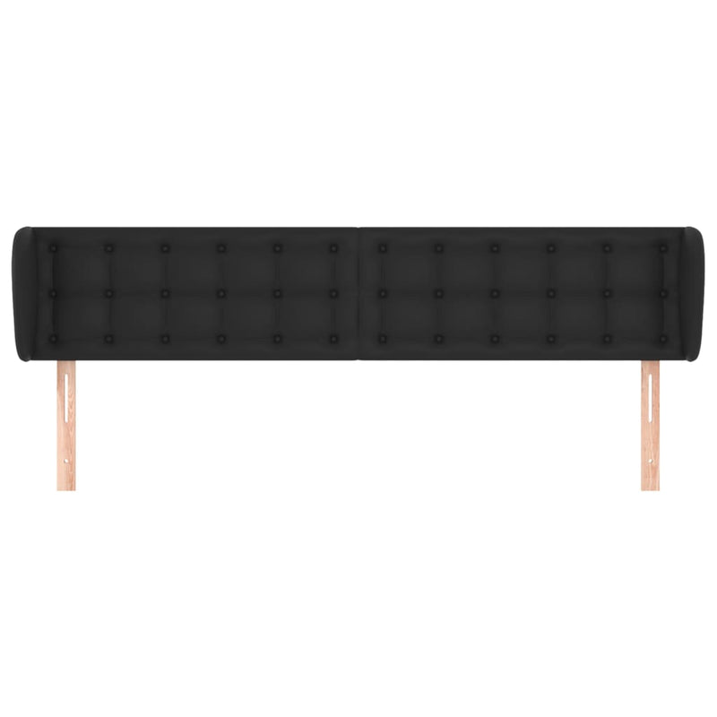 vidaXL fekete műbőr szárnyas fejtámla 203x23x78/88 cm