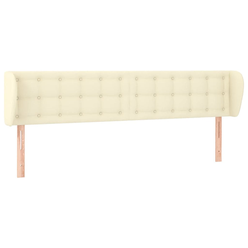 vidaXL krémszínű műbőr szárnyas fejtámla 203x23x78/88 cm