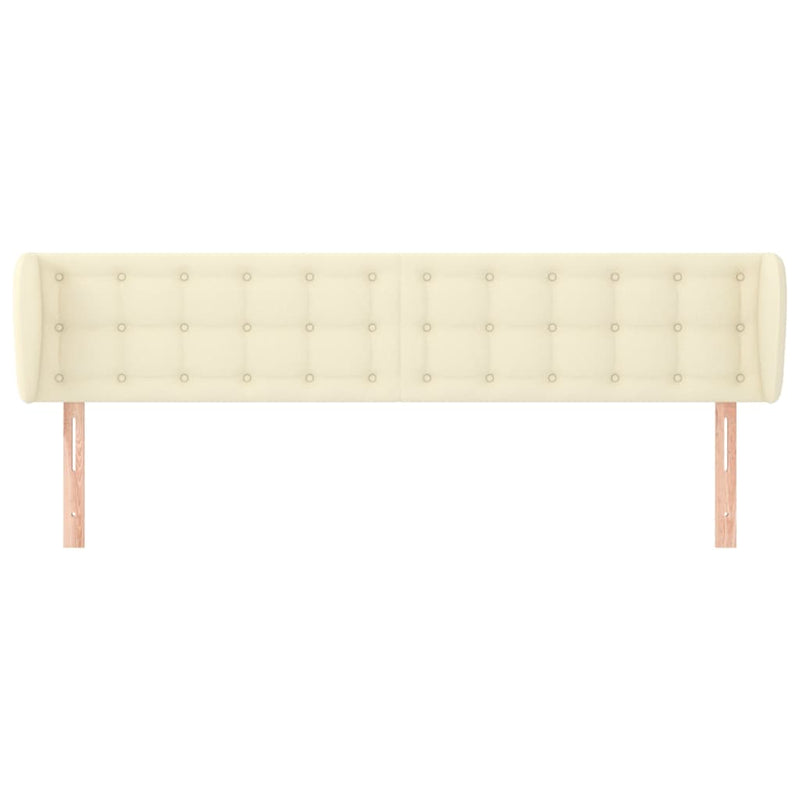 vidaXL krémszínű műbőr szárnyas fejtámla 203x23x78/88 cm
