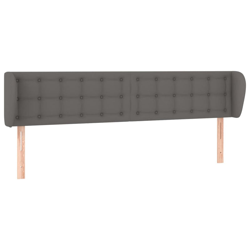 vidaXL szürke műbőr szárnyas fejtámla 203x23x78/88 cm