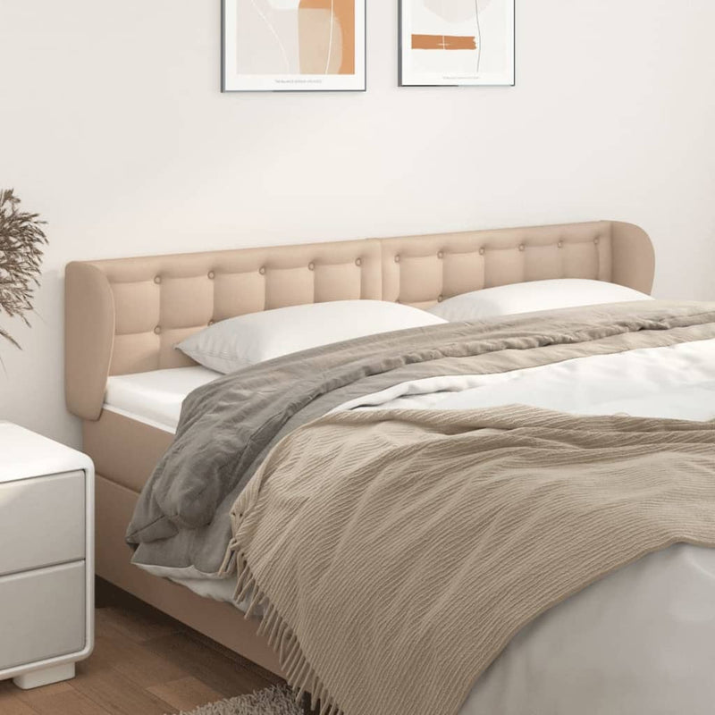 vidaXL cappuccino műbőr szárnyas fejtámla 203x23x78/88 cm