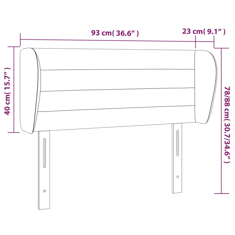 vidaXL sötétbarna szövet fejtámla 93x23x78/88 cm