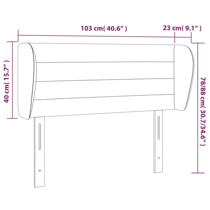 vidaXL kék szövet fejtámla 103x23x78/88 cm