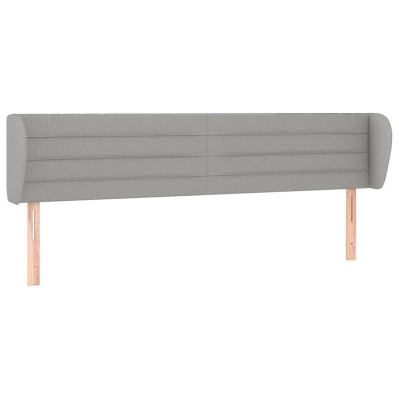 vidaXL világosszürke szövet fejtámla szárnyakkal 203x23x78/88 cm